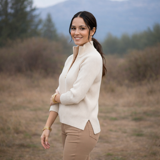 Aria Half-Zip Cashmere Knit