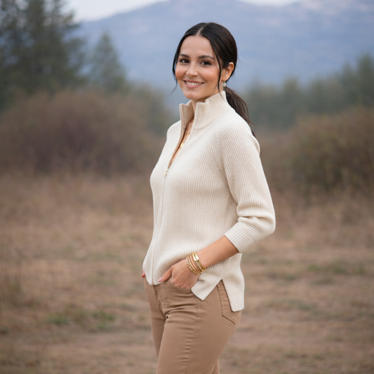 Aria Half-Zip Cashmere Knit